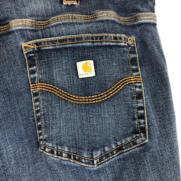 Carhartt Relaxed Fit Jasper Jeans Sz 16 Short Dark Wash Cotton Blend 16 x 30 - Picture 8 of 12